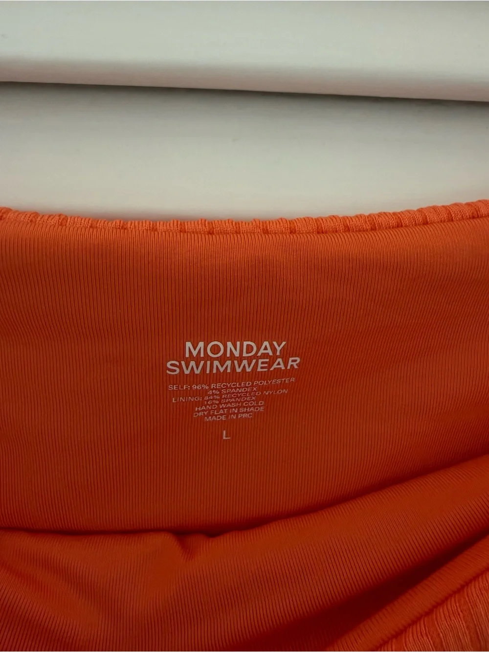 Orange Ribbed Underwire Monday Swimwear Bikini Set